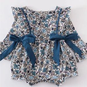 Blue Floral Romper